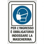 Etichetta per vetrofanie 12x18cm "OBBLIGO USO MASCHERINA"-90436-2239S