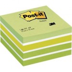 Post-it® Cubo Pastello - 76x76 mm - verde pastello, verde neon, 2 verde ultra, 3 bianco - 2028-G 