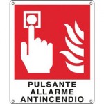  Cartelli segnaletici divieto - pulsante allarme antincendio - 250x310 mm 