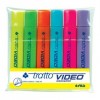 Evidenziatore Tratto Video -giallo,verde,arancio,azzurro,rosa,lilla - 1- 5 mm - 831000 (conf.6)